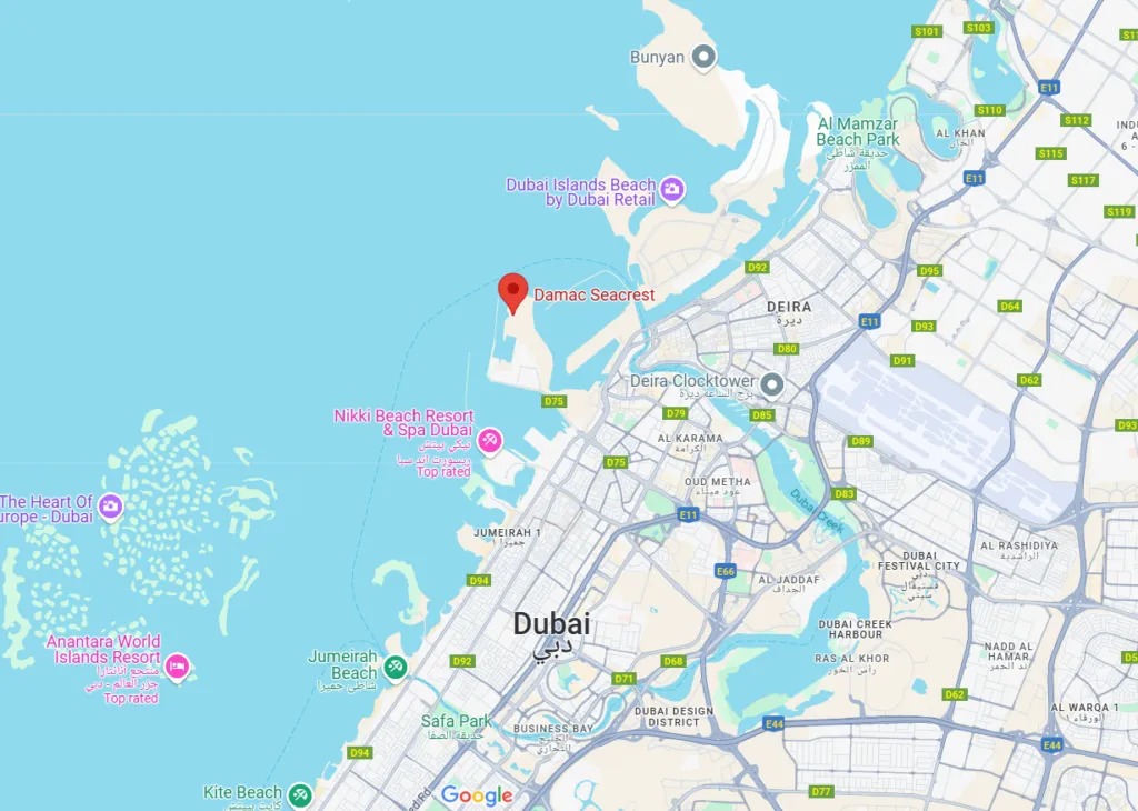 Damac Seacrest Location